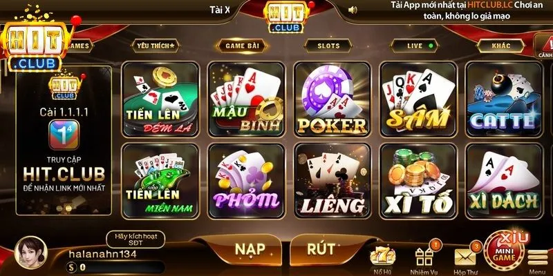 Tiến lên miền Nam là game quốc dân không thể thiếu trong kho game Hitclub